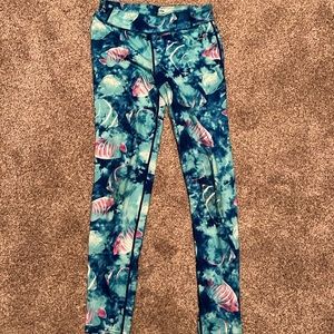 Champion blue fish leggings, size XL 14-16 girls